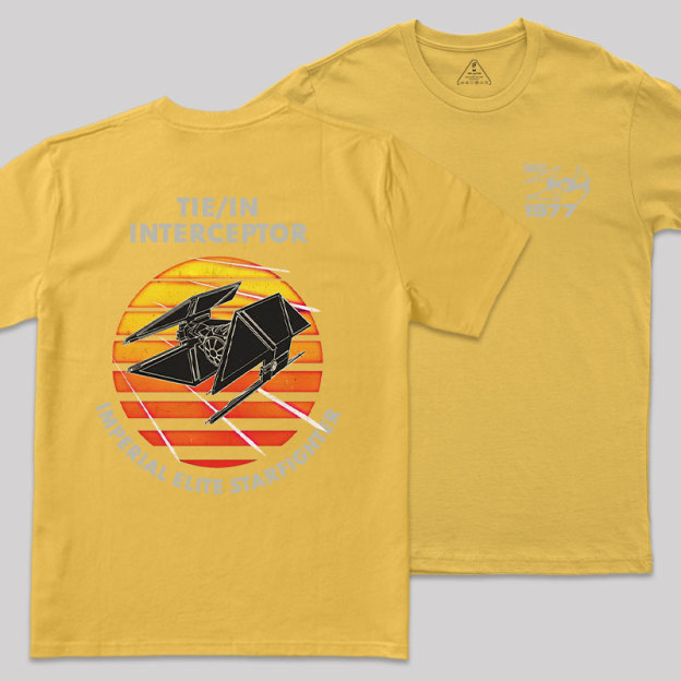 TIE Interceptor Sunset Front and Back Printed Geek T-Shirt
