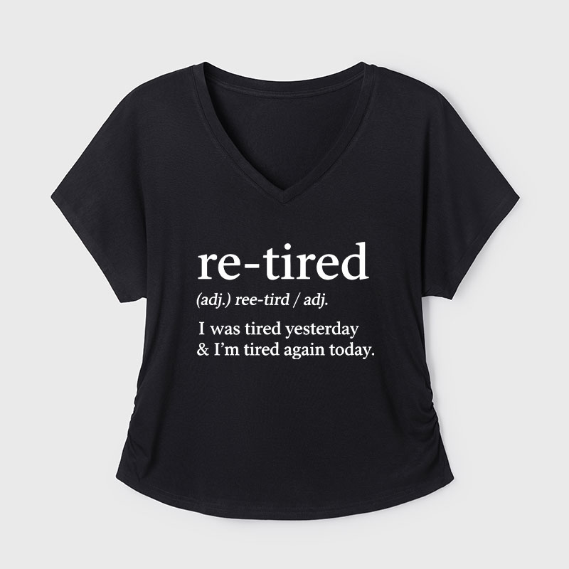Definition Of Retired Geek Dolman Sleeve V-Neck Shirt
