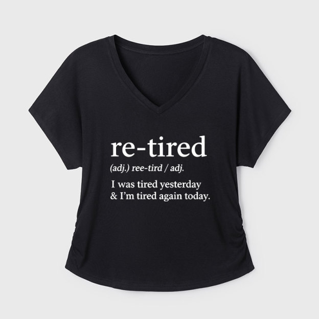 Definition Of Retired Geek Dolman Sleeve V-Neck Shirt
