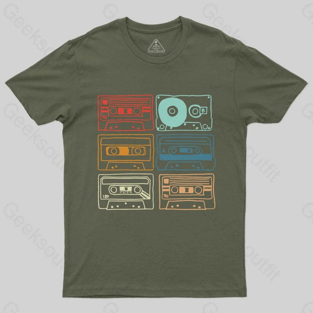 80s 90s Retro Party Costume Cassette Tapes T-Shirt - Geeksoutfit