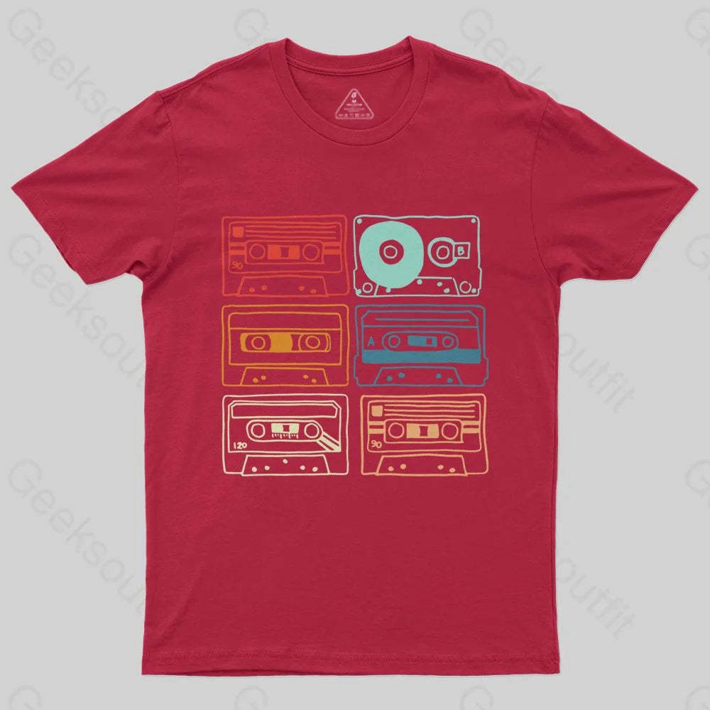 80s 90s Retro Party Costume Cassette Tapes T-Shirt - Geeksoutfit
