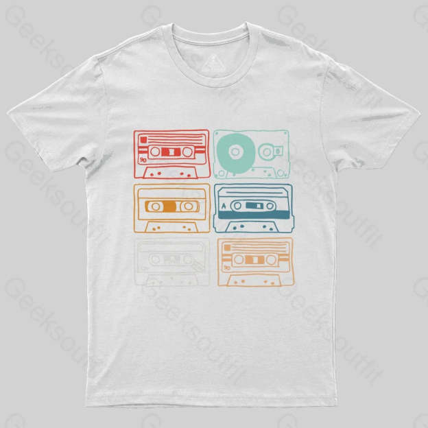 80s 90s Retro Party Costume Cassette Tapes T-Shirt - Geeksoutfit