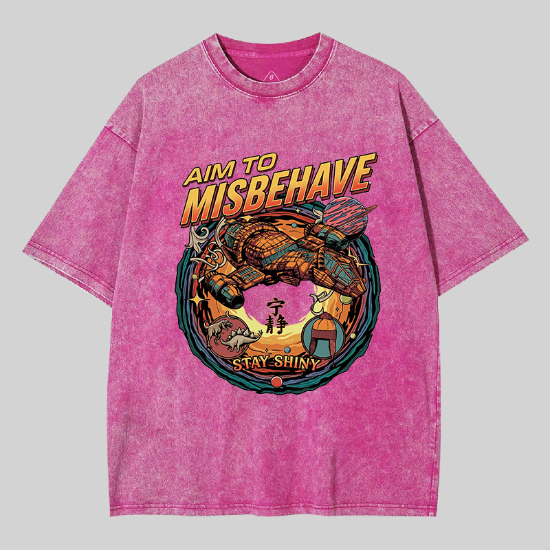 Aim to Misbehave Geek Washed T-shirt
