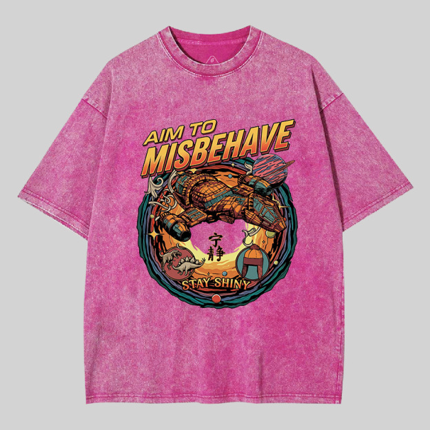 Aim to Misbehave Geek Washed T-shirt