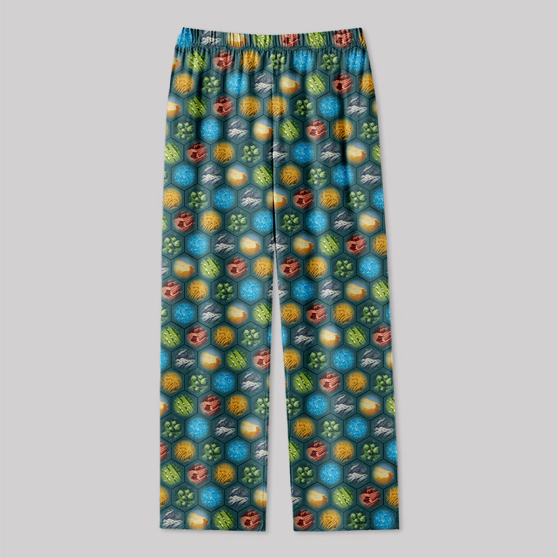 Board Games Full Print Green Geek Loungewear Pants