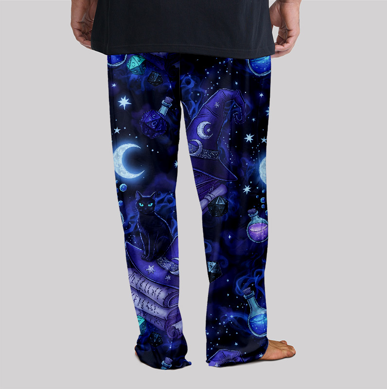 Magic Cats and DND Night Print Geek Loungewear Pants