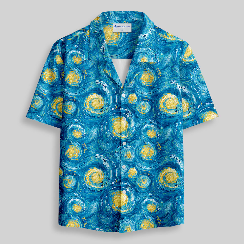 Starry Night Vortex Button Up Pocket Shirt