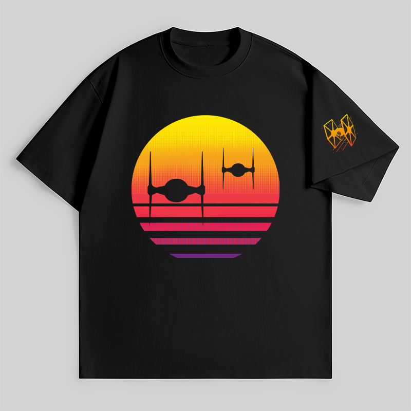 Tie Fighter Sunset Unisex Oversized T-shirt