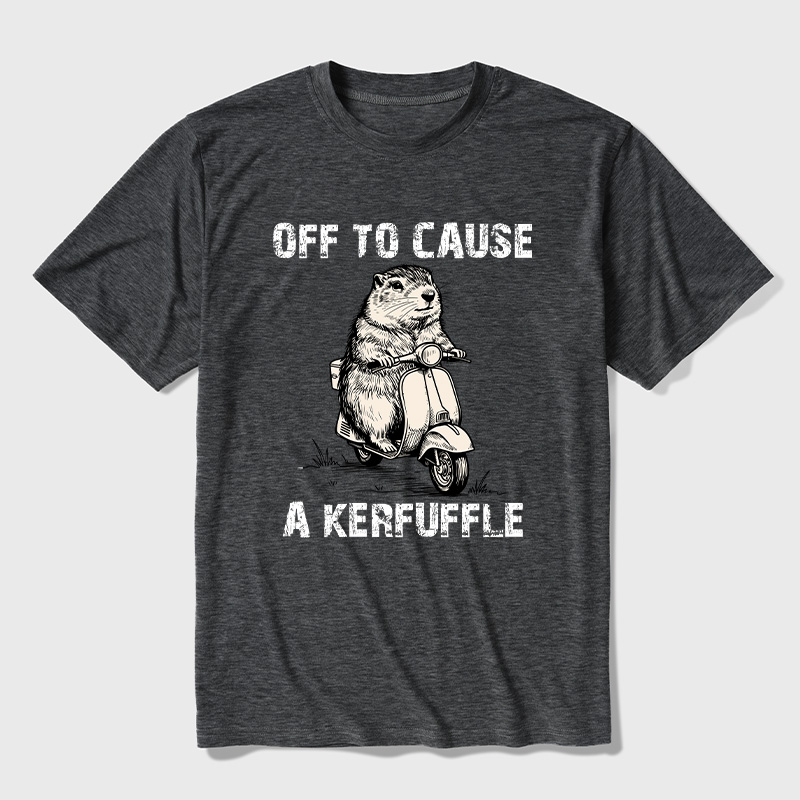 Retro Animal Scooter Mischief Graphic Ultra Soft Heather Tees