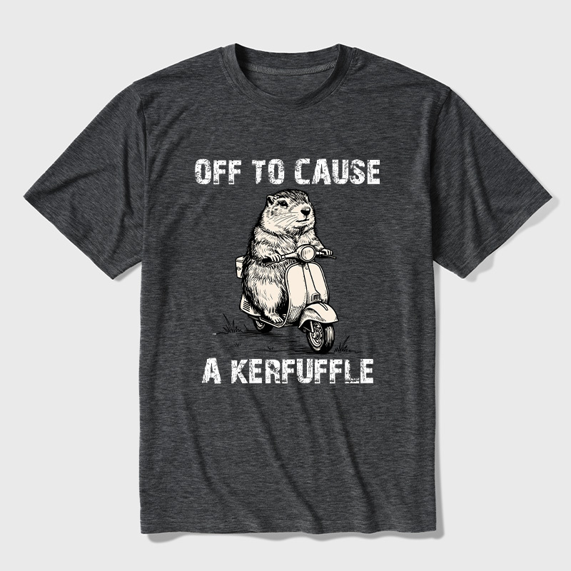 Retro Animal Scooter Mischief Graphic Ultra Soft Heather Tees