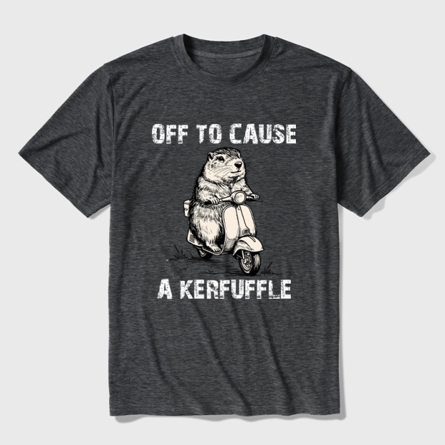 Retro Animal Scooter Mischief Graphic Ultra Soft Heather Tees