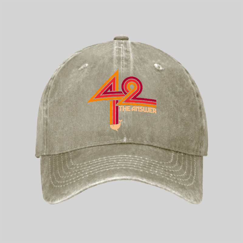 42 The Ultimate Answer Geek Washed Vintage Baseball Cap