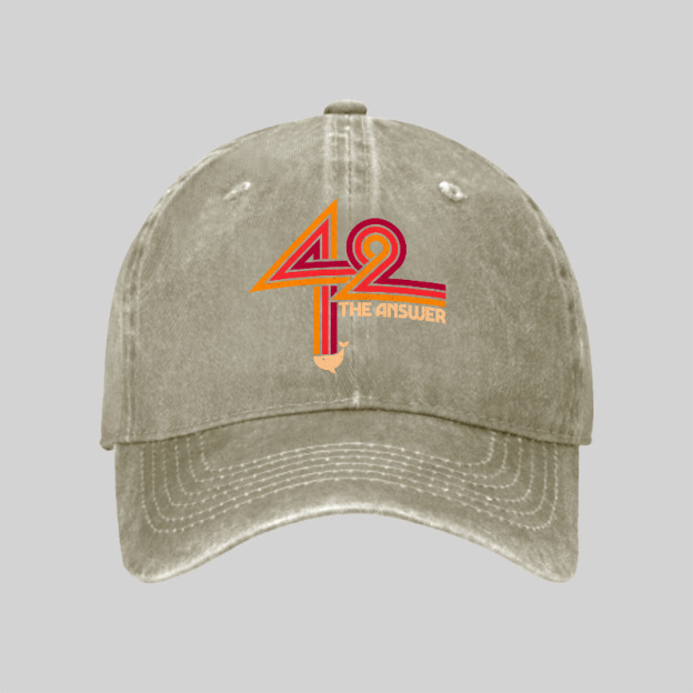 42 The Ultimate Answer Geek Washed Vintage Baseball Cap