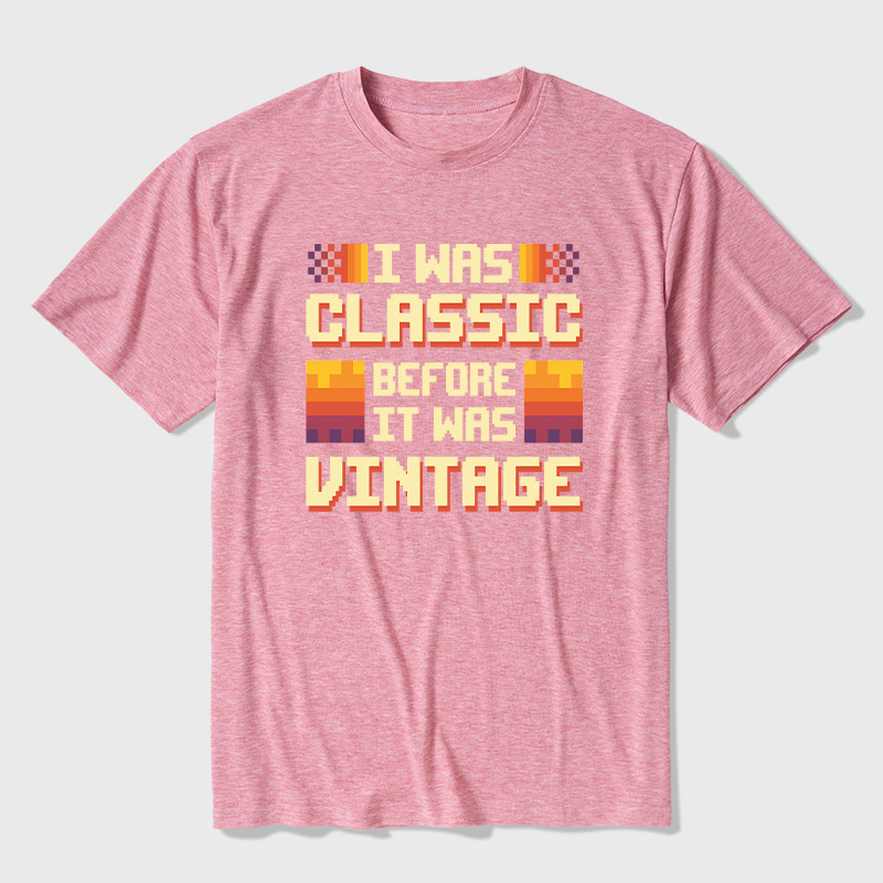 Retro 8-Bit Classic Before Vintage Aesthetic Ultra Soft Heather Tees