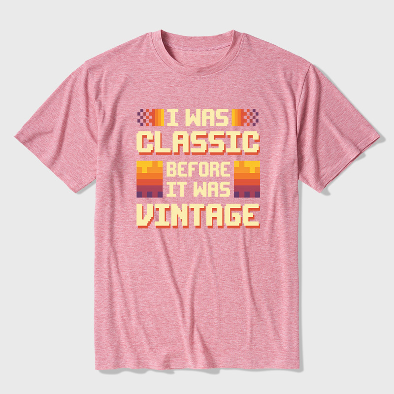 Retro 8-Bit Classic Before Vintage Aesthetic Ultra Soft Heather Tees