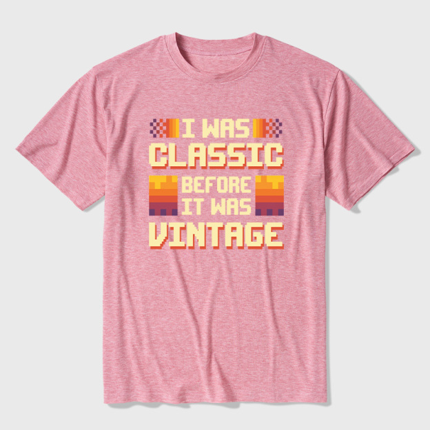 Retro 8-Bit Classic Before Vintage Aesthetic Ultra Soft Heather Tees