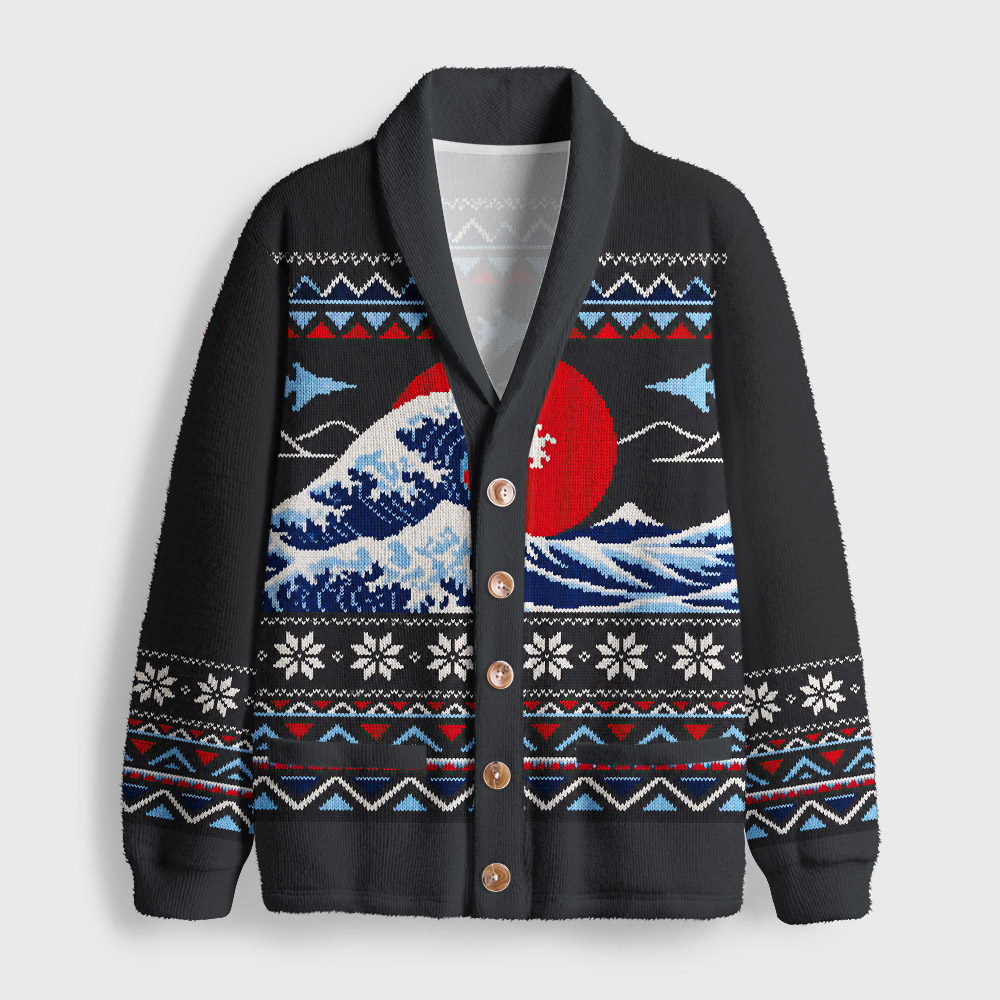 Top Gun Wave Geek Shawl Collar Cardigan