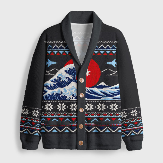 Top Gun Wave Geek Shawl Collar Cardigan