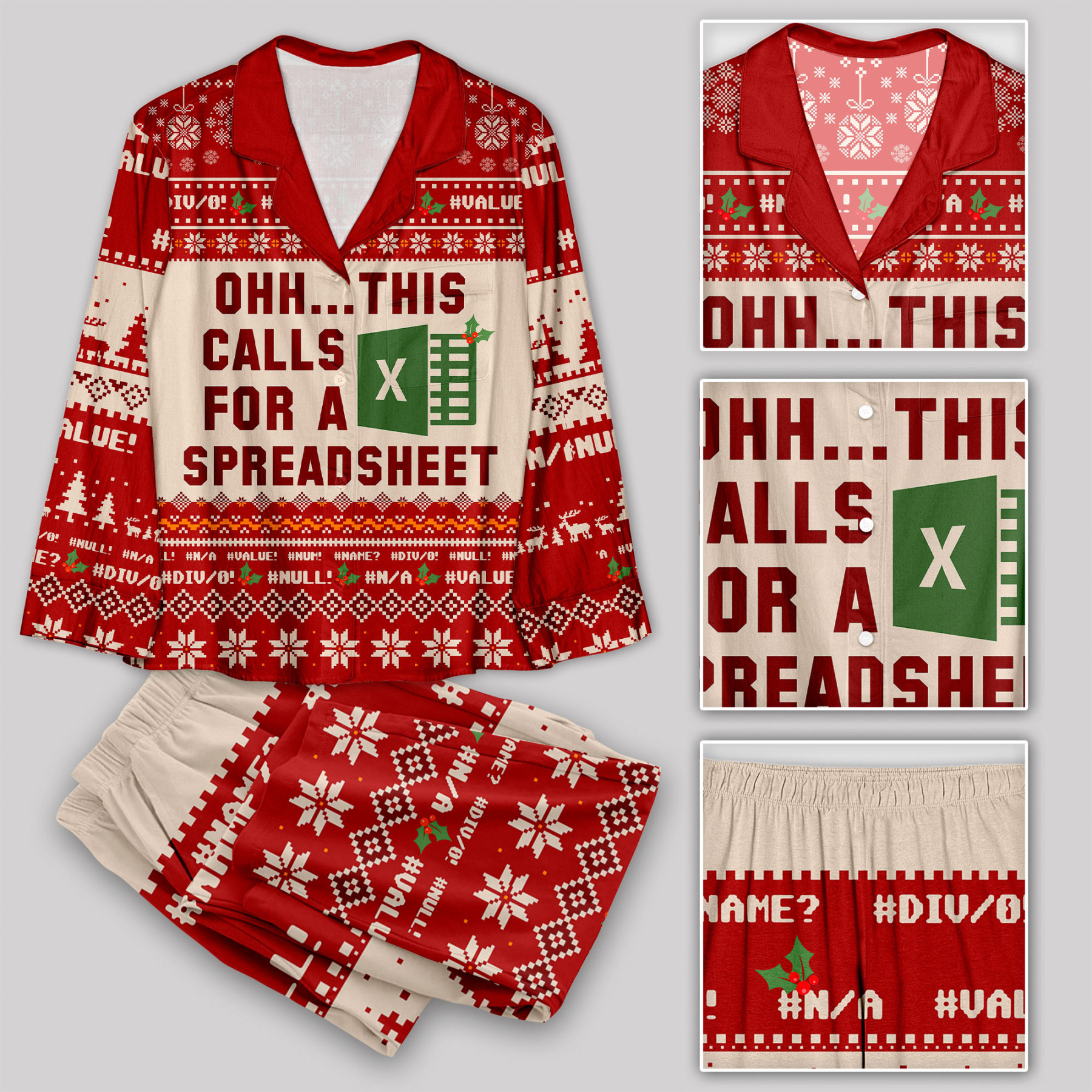 Ohh This Calls for a Spreadsheet Geek Pajama Sets
