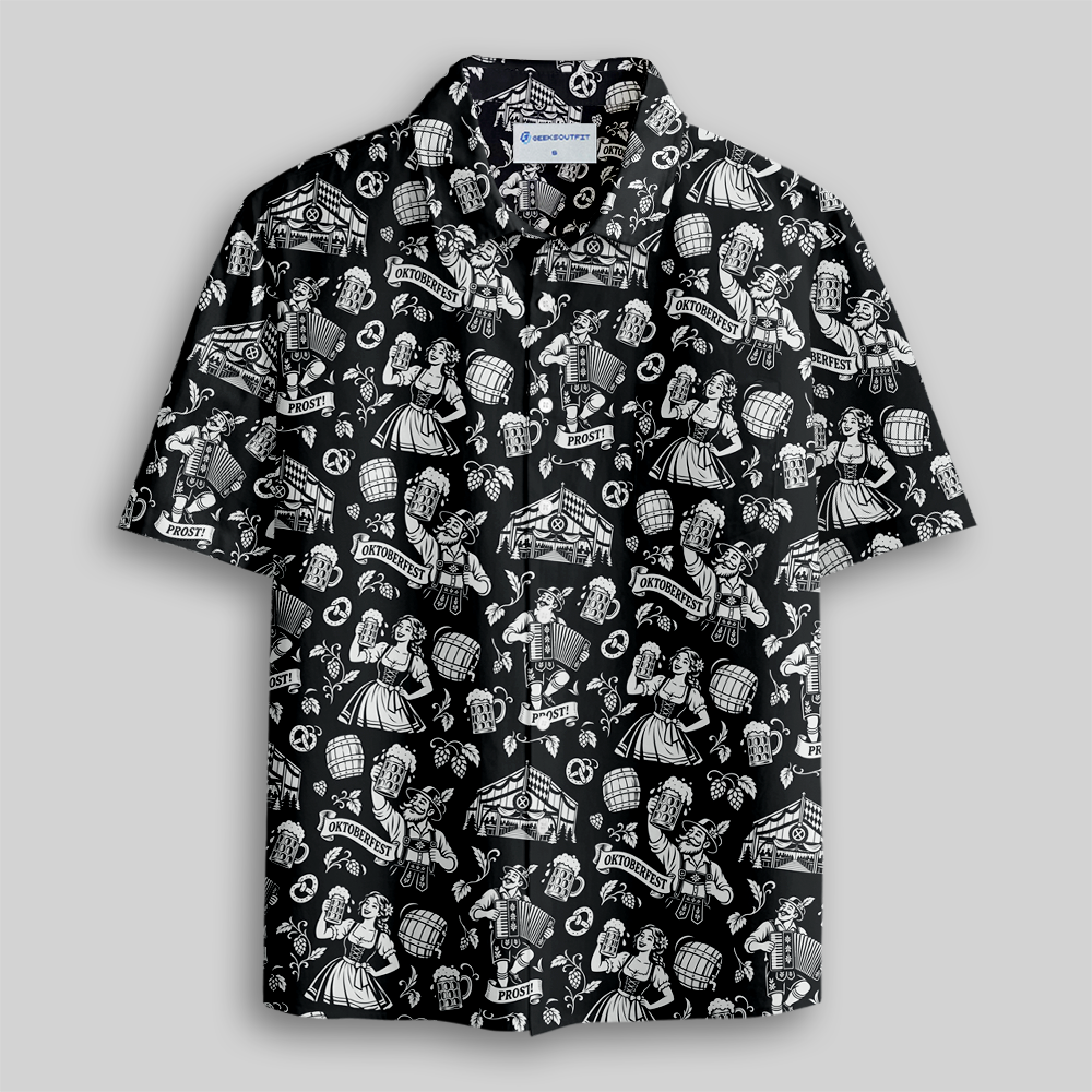Bavarian Beer Festival Seamless Button Up Pocket Shirt