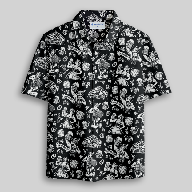 Bavarian Beer Festival Seamless Button Up Pocket Shirt
