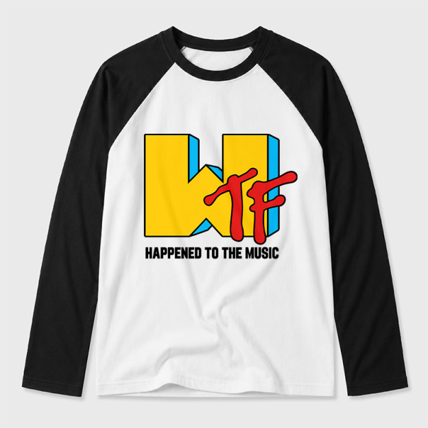 WTF Happened To The Music Geek Retro Raglan Long-Sleeve Tee