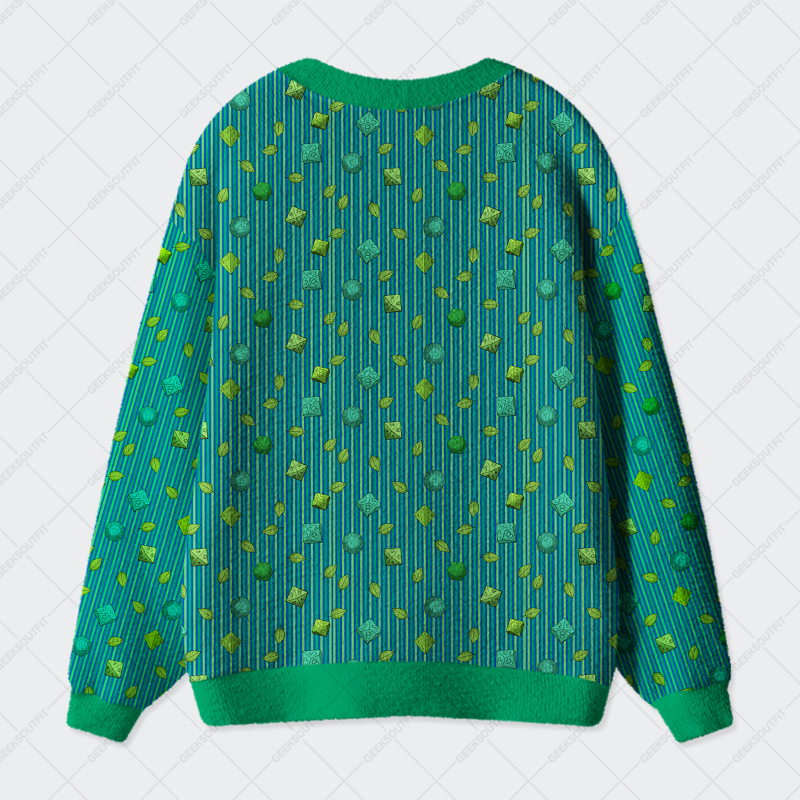 DND Mystic Green Geek Ugly Cardigan Sweaters 