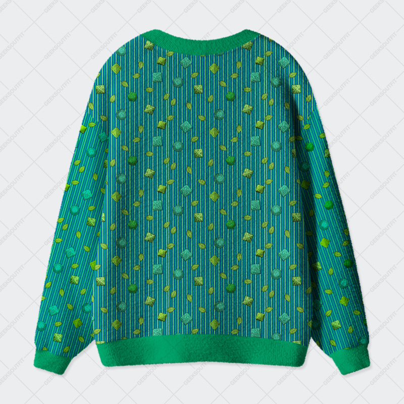 DND Mystic Green Geek Ugly Cardigan Sweaters 