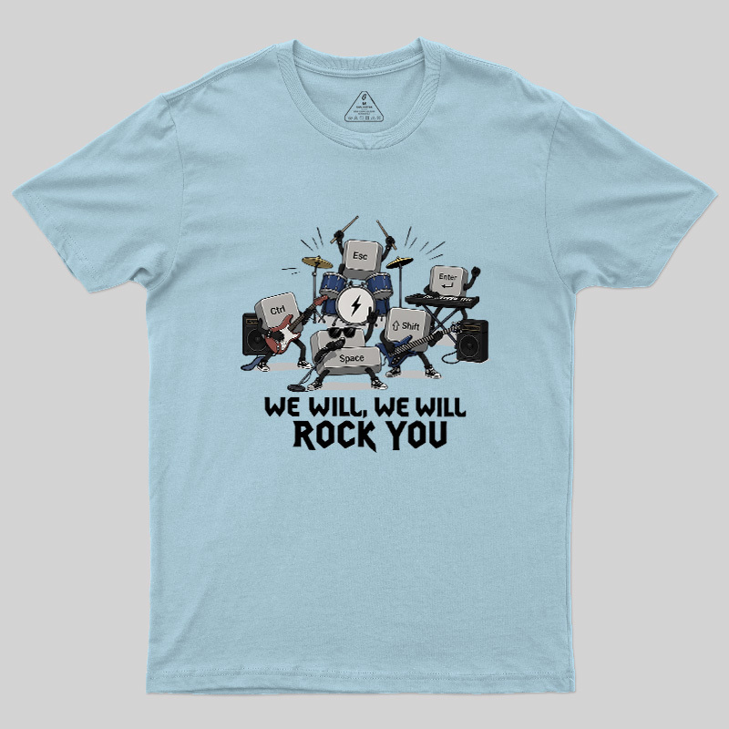 Keyboard Rock Band Print Geek T-Shirt