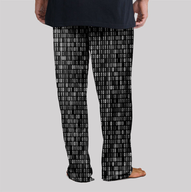 Binary Computer 1s and 0s Black Geek Loungewear Pants