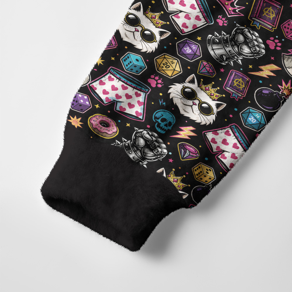 Fantasy Party Dice & Creature Pattern Geek Ugly Cardigan Sweaters