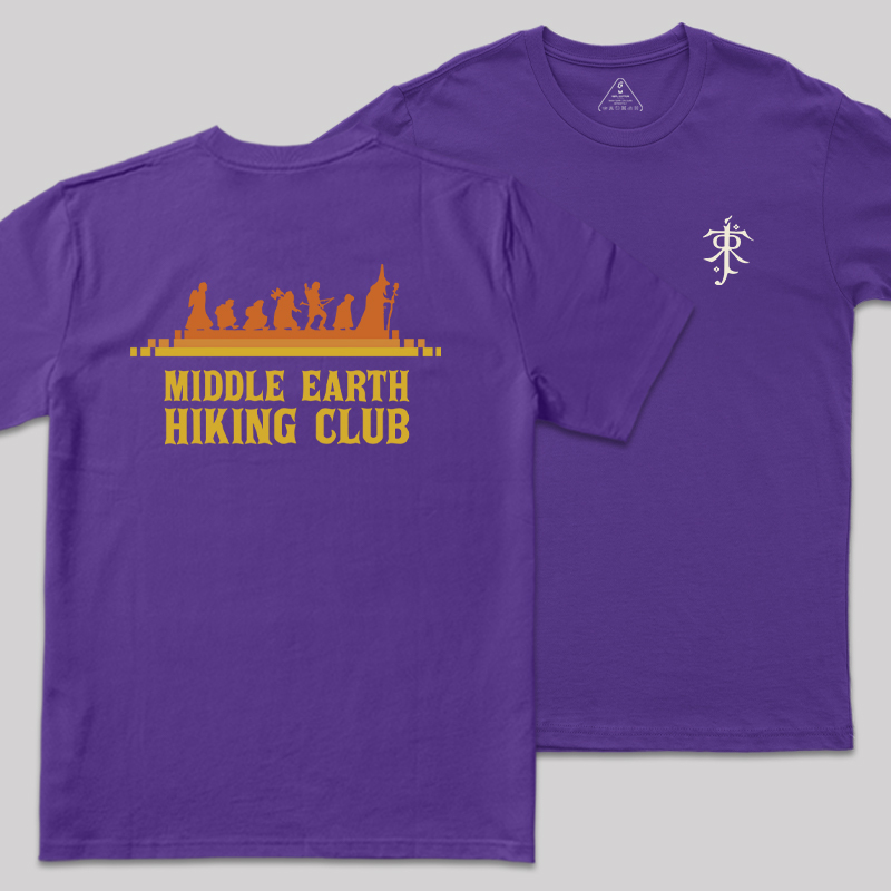Middle Earth Hiking Club Front and Back Printing Geek T-Shirt