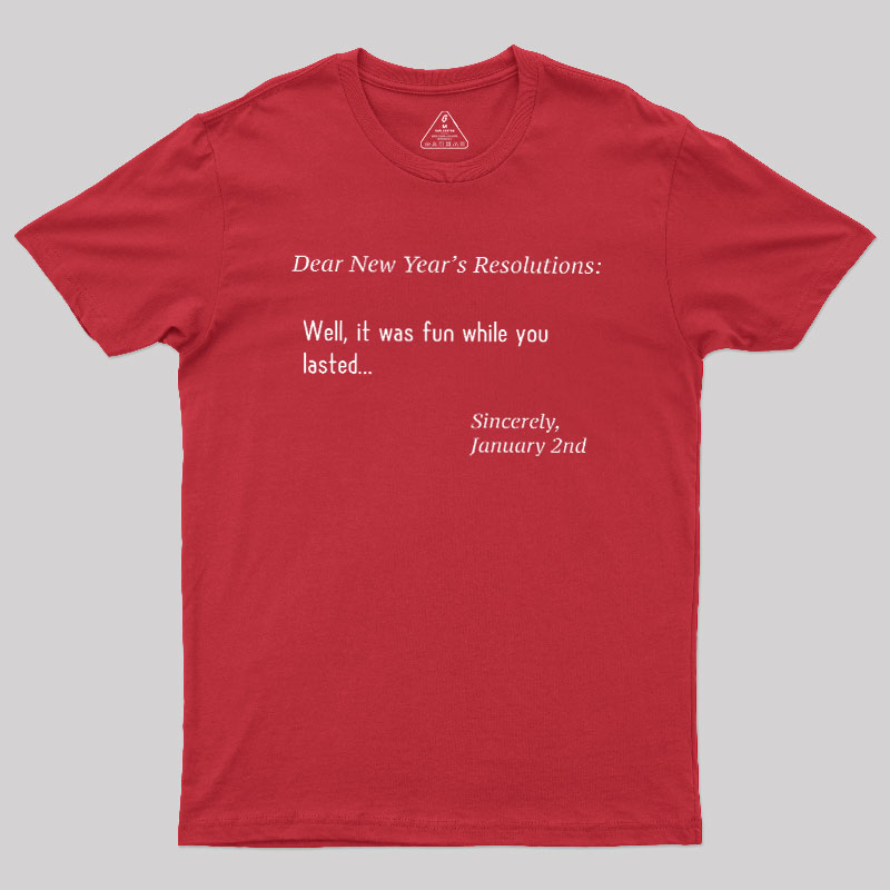 Dear New Year Resolutions Geek T-Shirt
