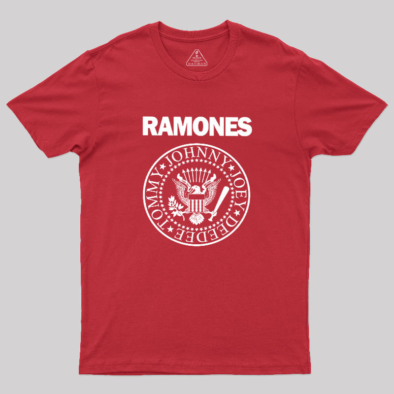 White Design of Ramones Geek T-Shirt