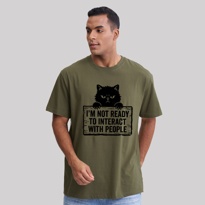 Not Ready to Interact Cat Geek T-Shirt