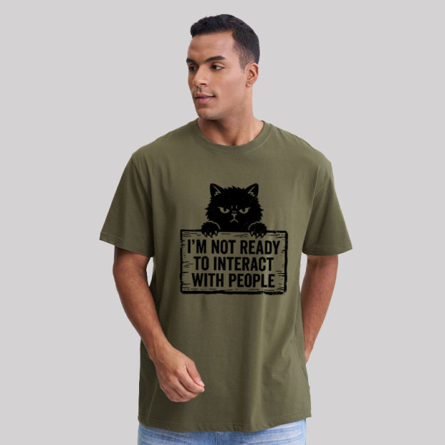 Not Ready to Interact Cat Geek T-Shirt