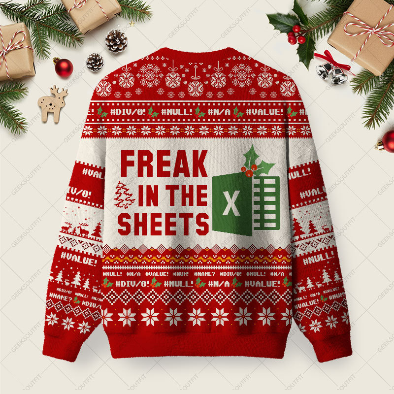 Freak in the Sheets Ugly Christmas Fuzzy Fleece Sweatshirt