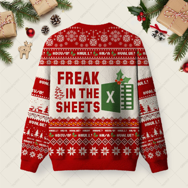 Freak in the Sheets Ugly Christmas Fuzzy Fleece Sweatshirt