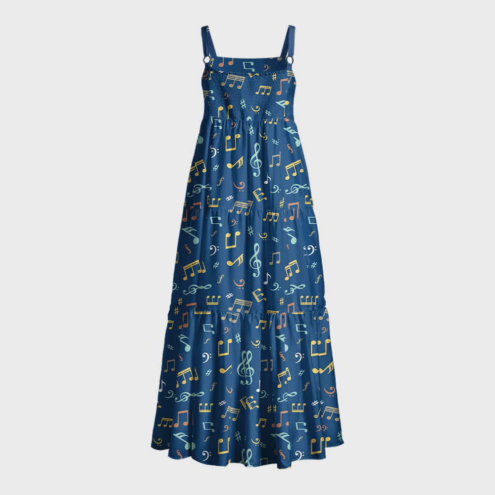 Musical Notes Geek Tiered Cami Maxi Dress
