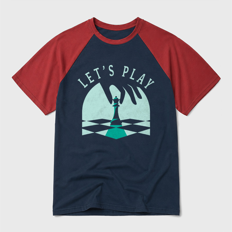 Let's Play Chess Geek Retro Raglan T-Shirt