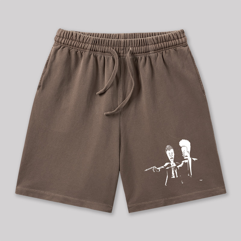 Beavis And Butthead Pulp Fiction Geeky Washed Shorts