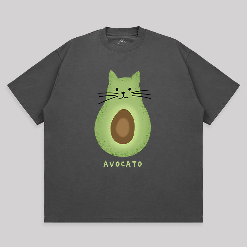 Avocato Cat Avocado Pun Unisex Oversized T-shirt