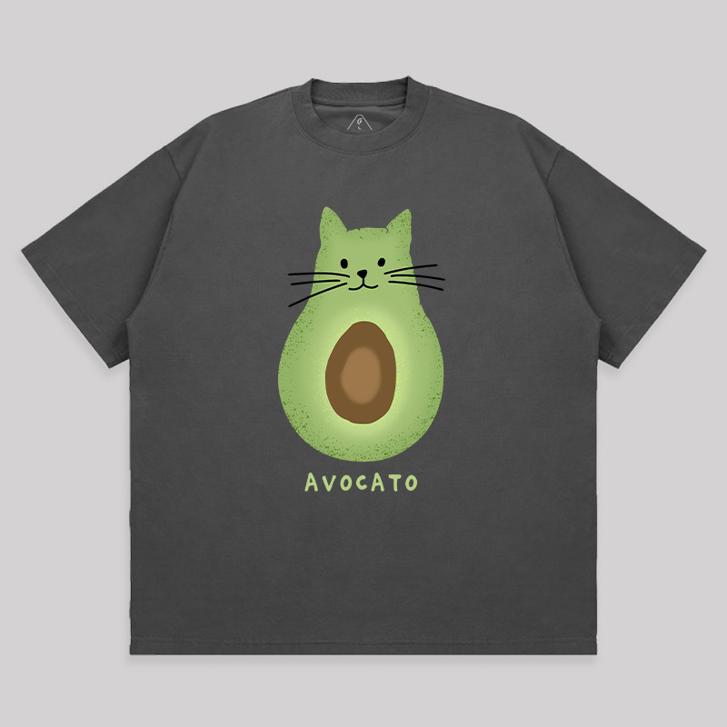 Avocato Cat Avocado Pun Unisex Oversized T-shirt