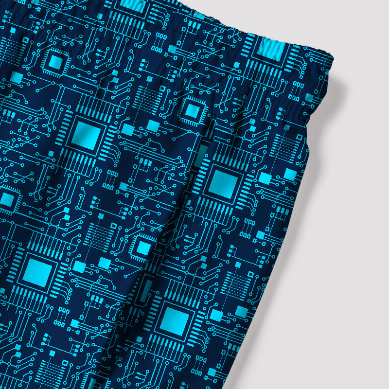 Technology Sense Circuit Board Geek Hawaiian Swim Trunks