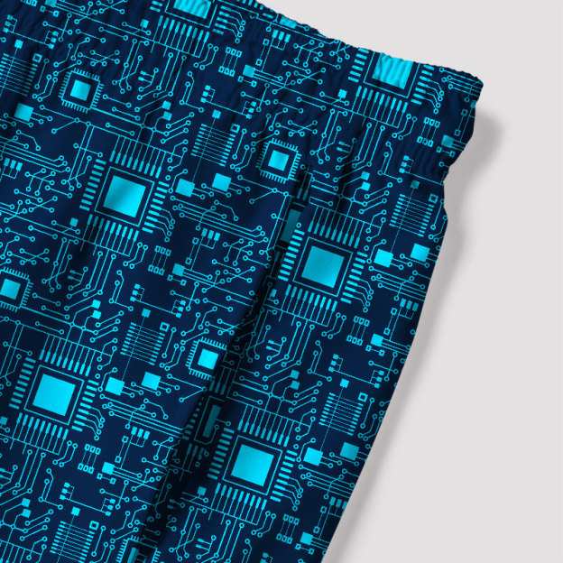 Technology Sense Circuit Board Geek Hawaiian Swim Trunks
