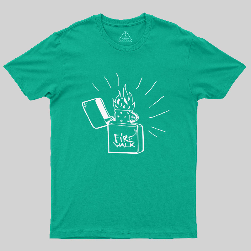 Black White Flame Fuel Lighter Geek T-Shirt