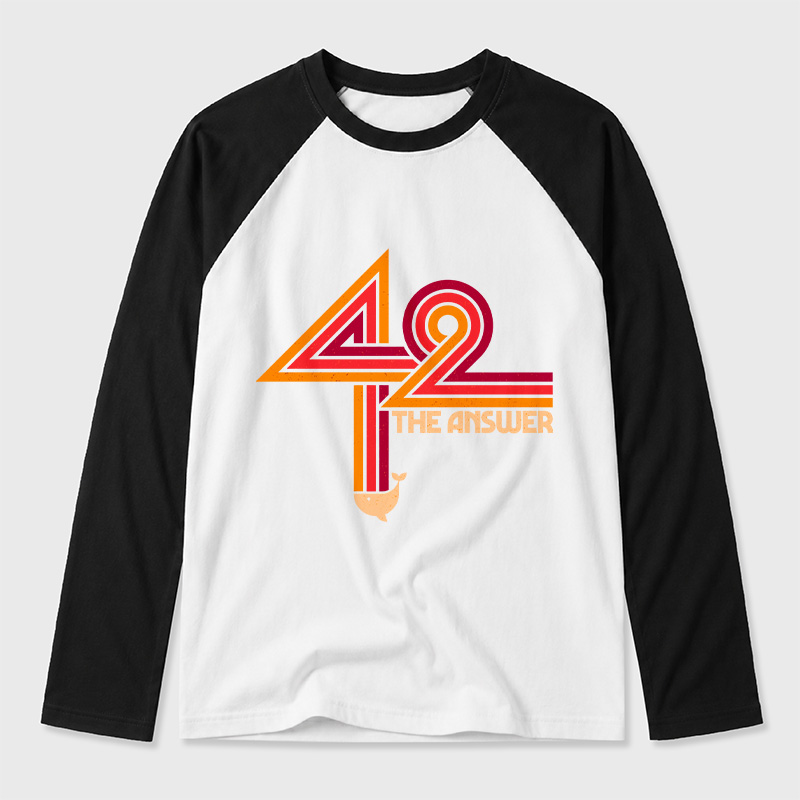 42 The Ultimate Answer Geek Retro Raglan Long-Sleeve Tee
