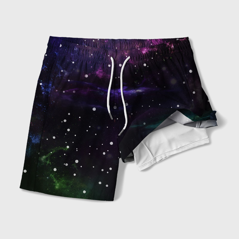 Beautiful Nebula Outer Space Geek Hawaiian Swim Trunks