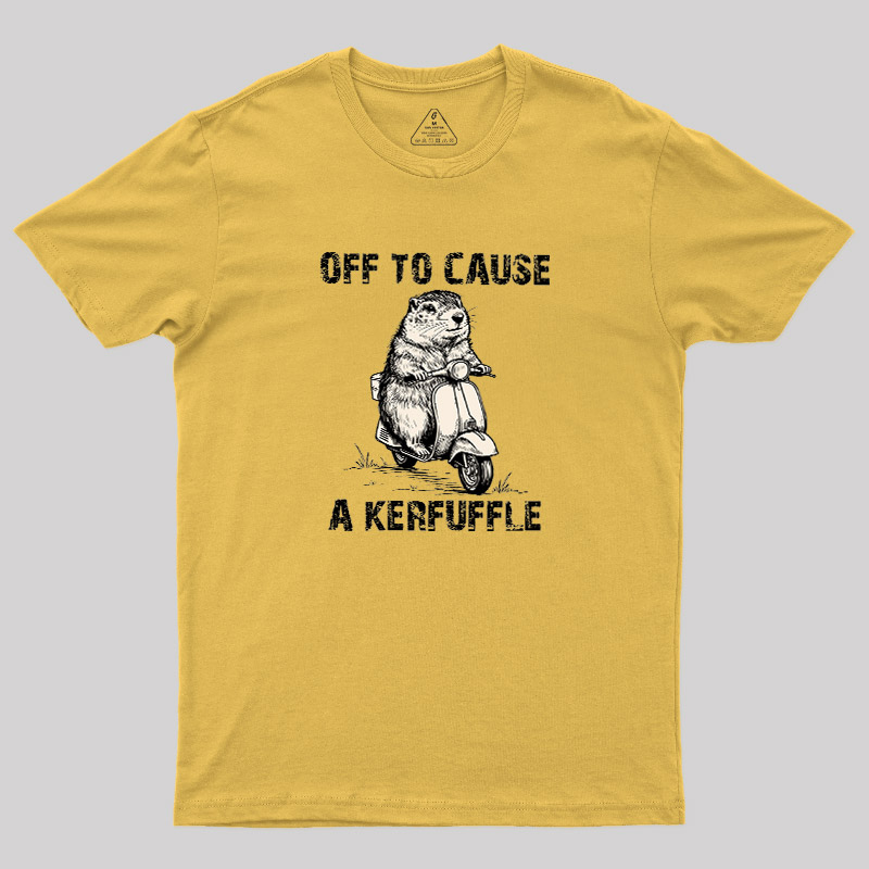 Retro Animal Scooter Mischief Graphic Geek T-Shirt