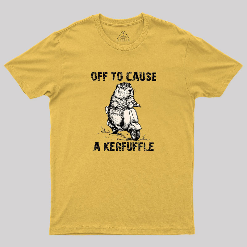 Retro Animal Scooter Mischief Graphic Geek T-Shirt